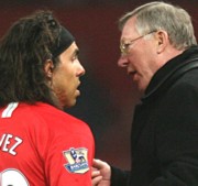 Carlos Tevez és Sir Alex Ferguson