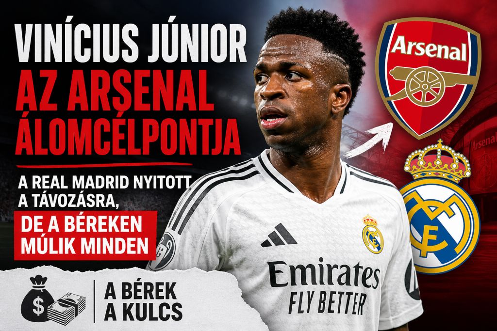 Vinícius Júnior az Arsenal álomcélpontja – a Real Madrid nyitott a távozásra, de a béreken múlik minden