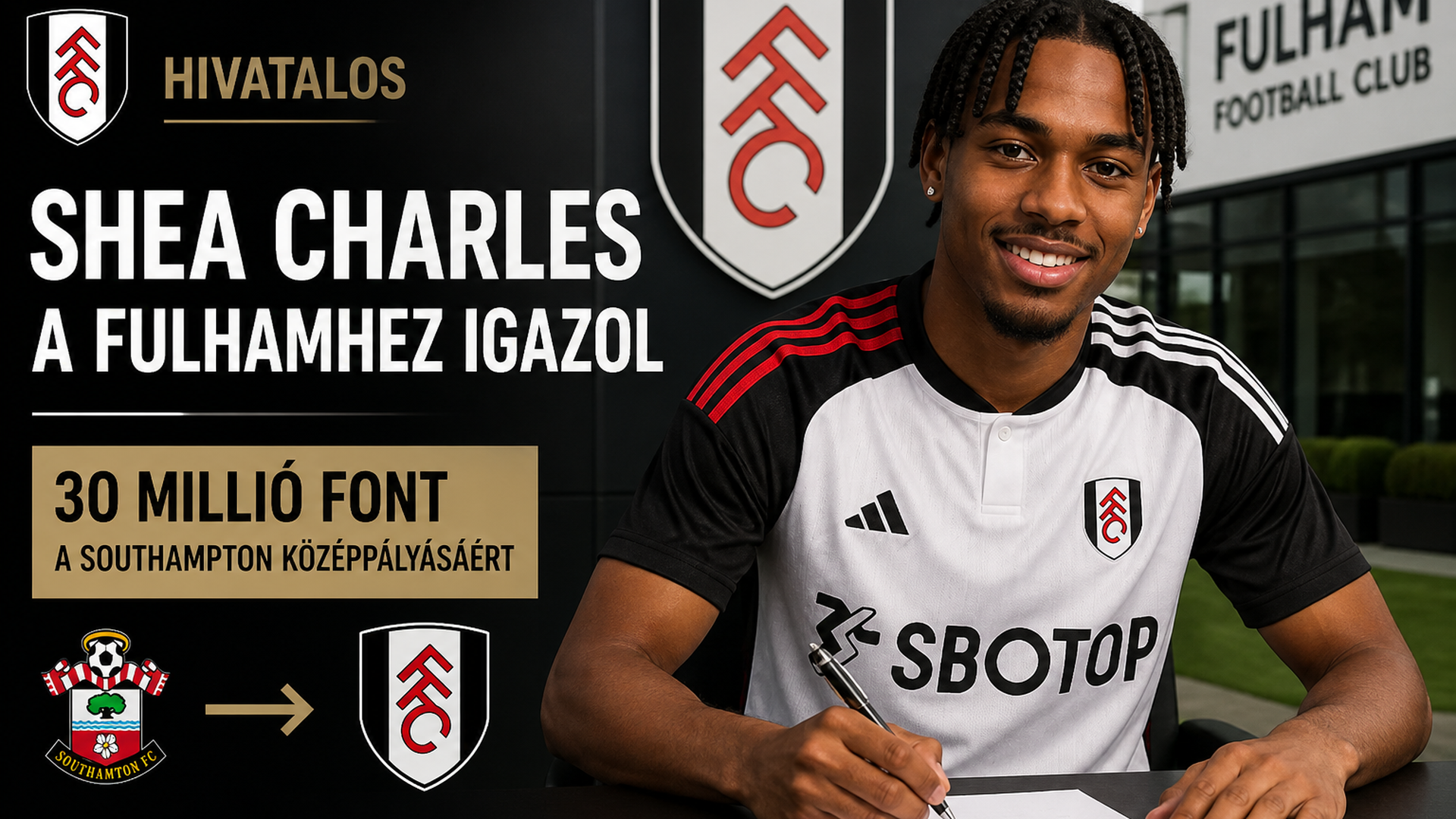 Hivatalos közelében: Shea Charles a Fulhamhez igazol – 30 millió font a Southampton középpályásáért