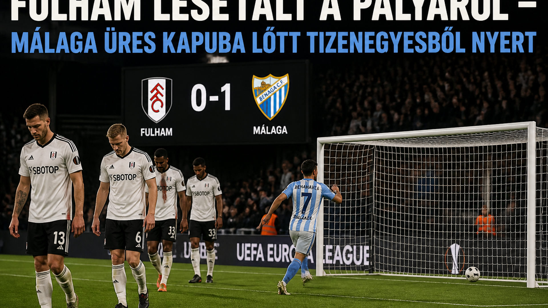 Bizarr jelenet: a Fulham lesétált a pályáról, a Málaga üres kapuba lőtt tizenegyessel nyert