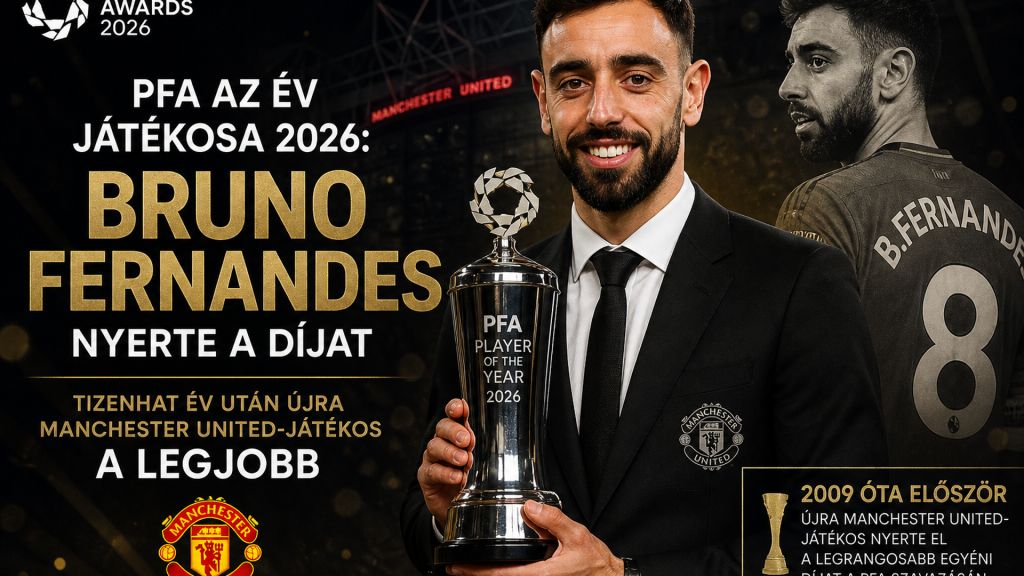 Bruno Fernandes nyerte a PFA Az Év Játékosa díját 2026-ban (illusztráció)