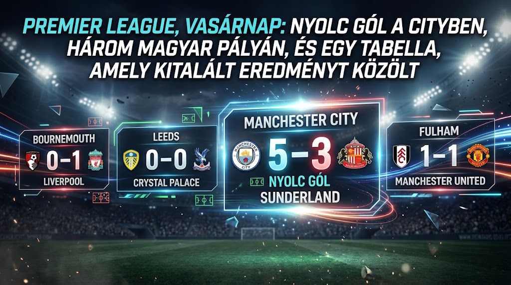 Premier League, vasárnap: nyolc gól a Cityben, három magyar pályán, és egy tabella, amely kitalált eredményt közölt